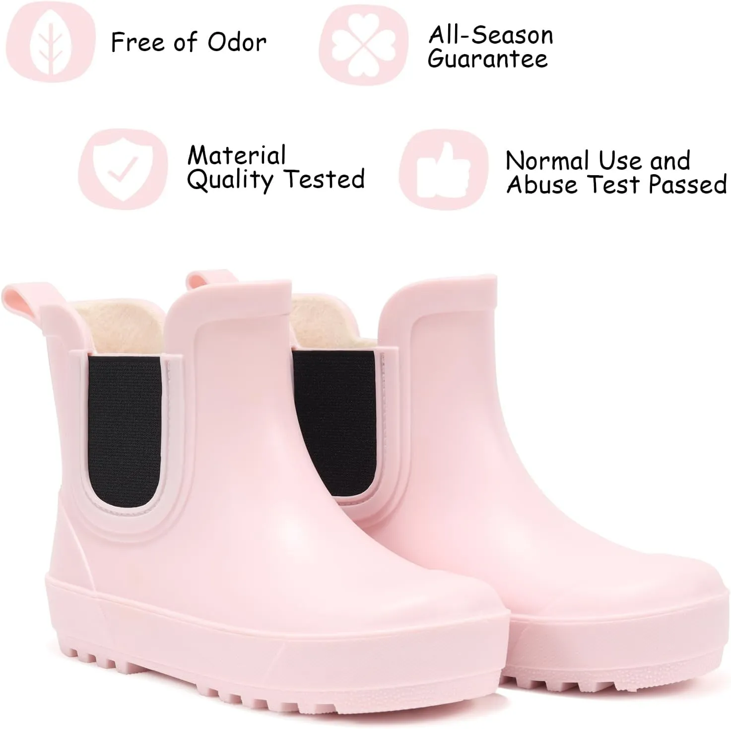 Toddler Rain Boots,Waterproof kids Chelsea Rain Boots for Boys and Girls