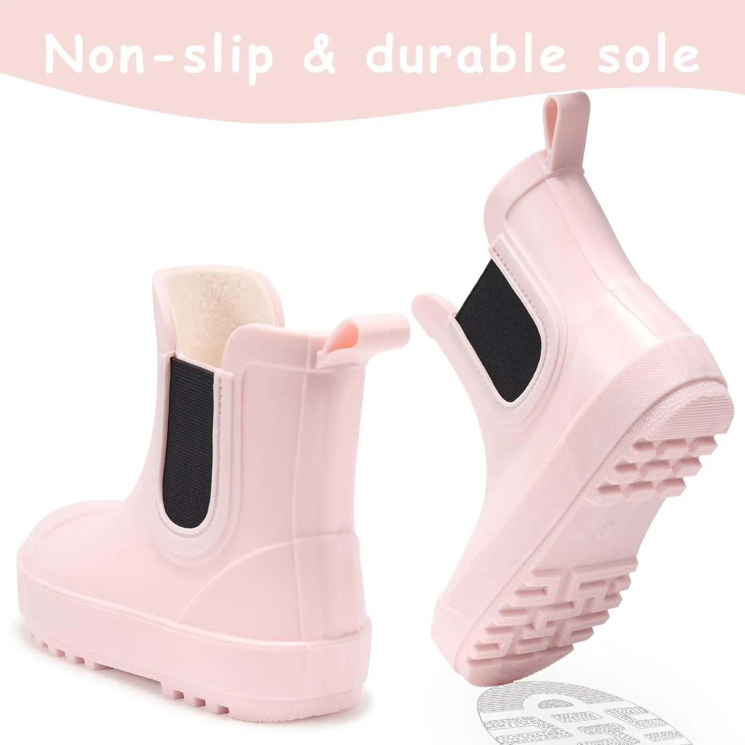 Toddler Rain Boots,Waterproof kids Chelsea Rain Boots for Boys and Girls