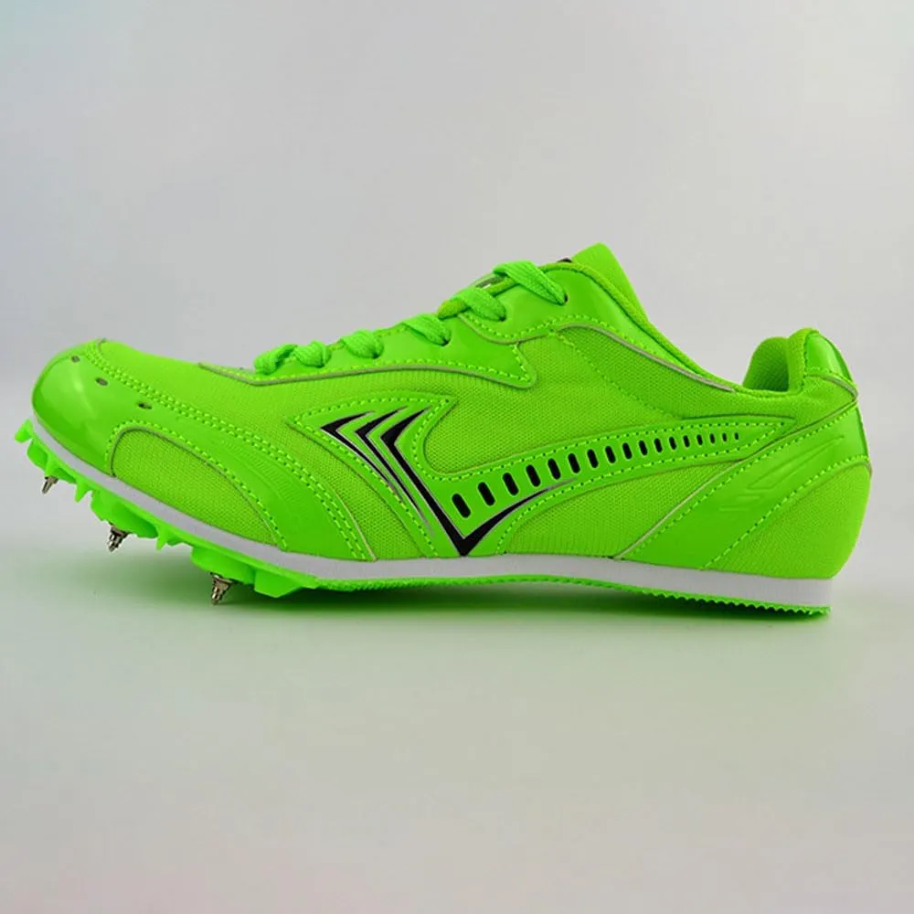 Track Spikes Shoes Mens Womens 7 Spikes Mesh Track and Field Athletics Sport Nail Sneakers Boys Girls Breathable Professional Training Sprint Running Racing Shoes with Spikes,35-45 EU Green