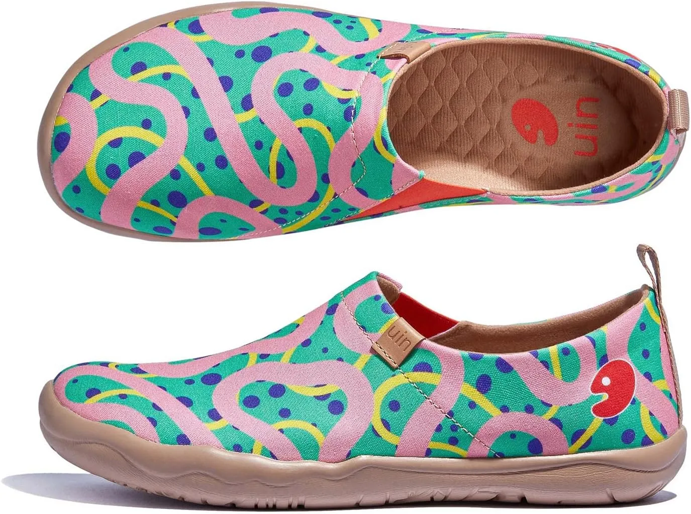 UIN Women's Slip Ons Lightweight Flats Walking Casual Loafers Travel Shoes Toledo Ⅰ Color & Geometry