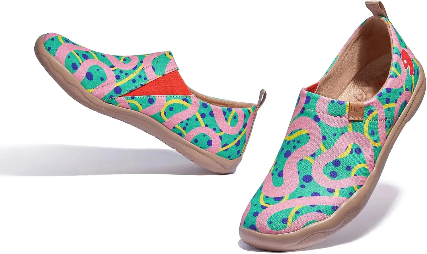 UIN Women's Slip Ons Lightweight Flats Walking Casual Loafers Travel Shoes Toledo Ⅰ Color & Geometry