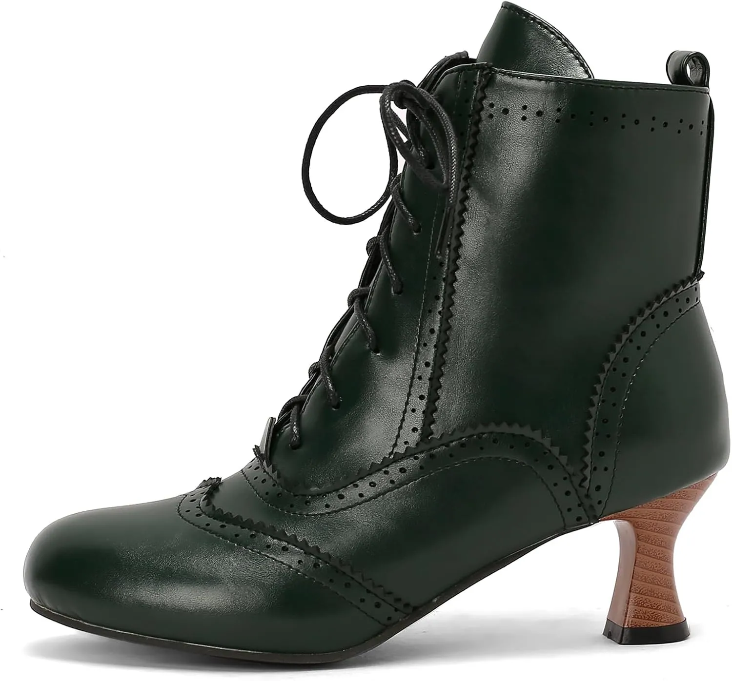 Victorian Boots for Women Vintage Lace Up Ankle-High Booties Costume Goth Booties Halloween Witch Stuff Cuban Heel Granny Boots