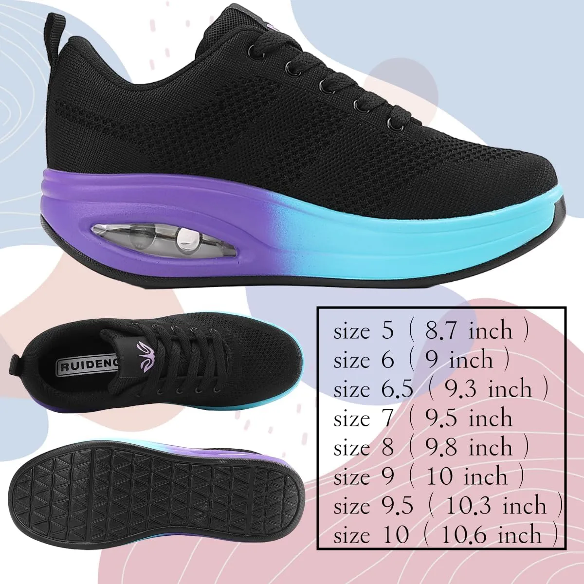 Walking Shoes for Women Air Cushion Nurse Slip Resistant Work Sock Sneakers Food Service Platform Comfortable Weight Light