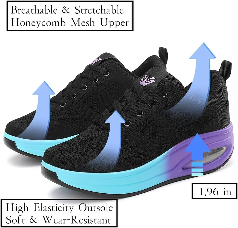 Walking Shoes for Women Air Cushion Nurse Slip Resistant Work Sock Sneakers Food Service Platform Comfortable Weight Light