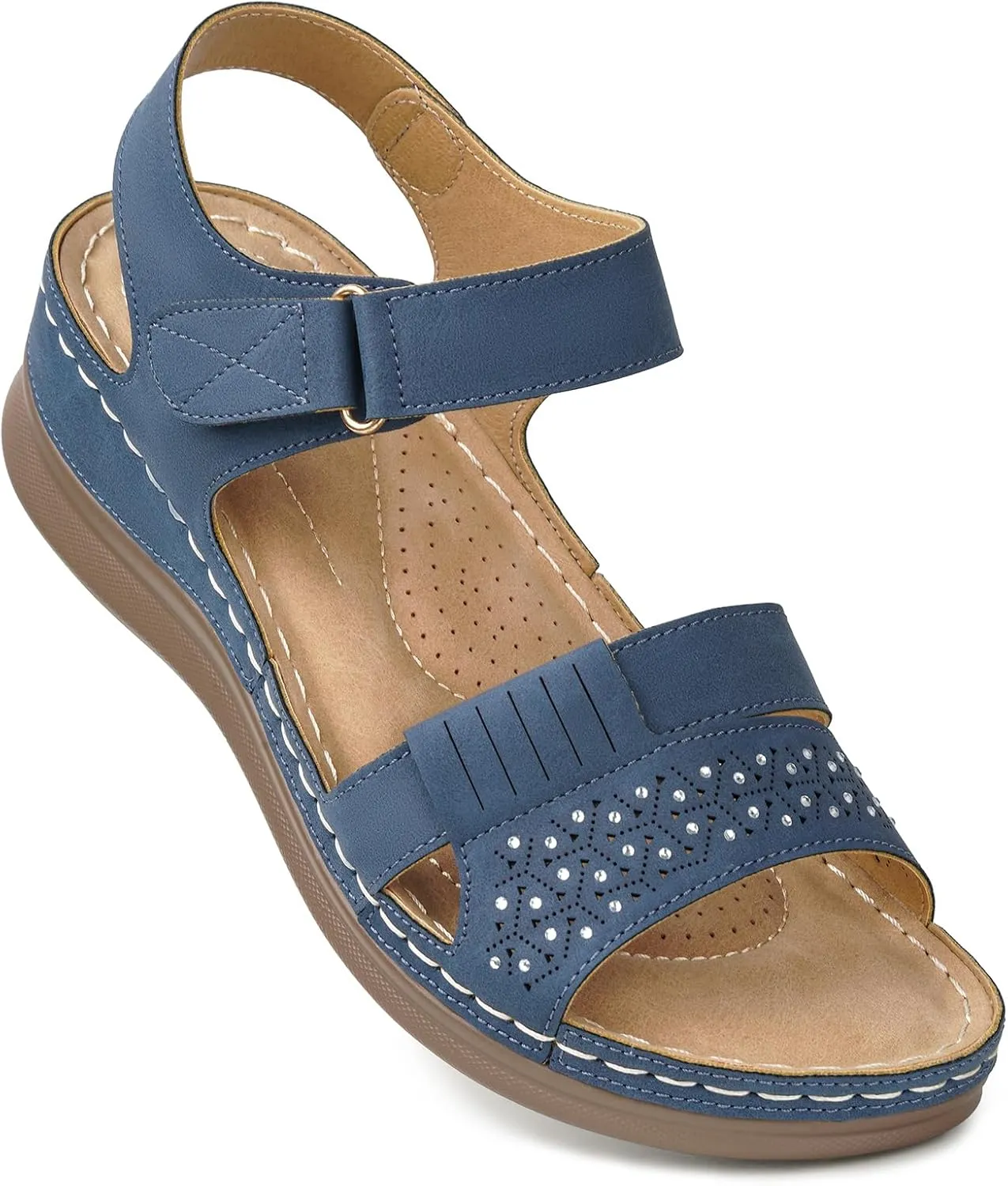 Wedge Sandals for Women Dressy - Comfortable Womens Wedge Sandals Low Heel Walking Flat Shoes