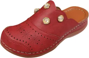 Women Arch Support Slides Closed Toe Cute Mules Women Slip On Summer Mule High Heels Slipper Dressy Orthopedic Sandale