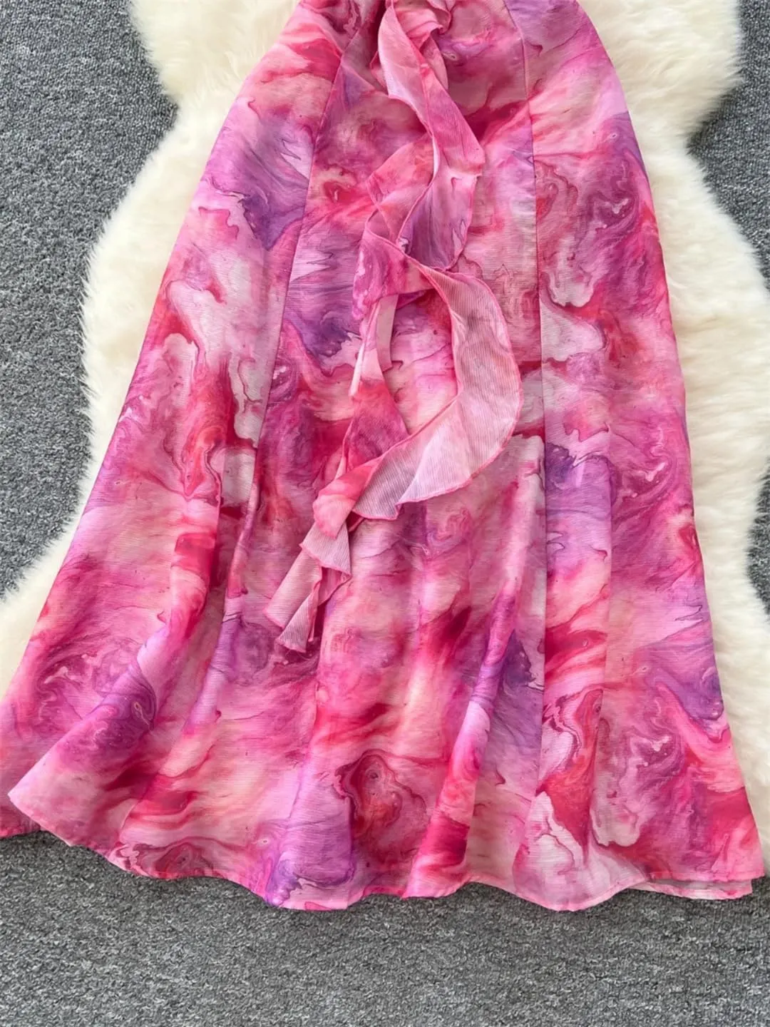 Women Backless Holiday Beach Dress Print Vintage V-Neck Slim Fit Club Party Dresses