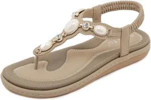 Women Flat Sandals Dressy Casual Summer flat flip flops Comfortable Sandals Bohemian Flats Shoes