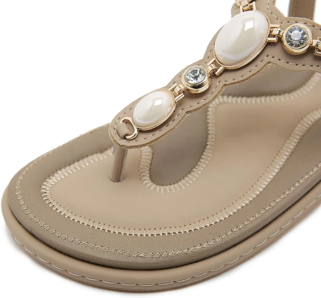 Women Flat Sandals Dressy Casual Summer flat flip flops Comfortable Sandals Bohemian Flats Shoes
