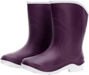 Women Half Calf Ankle Rubber Rainboots 2 Color Waterproof Boots for Garden Rain Round Toe Rainboots