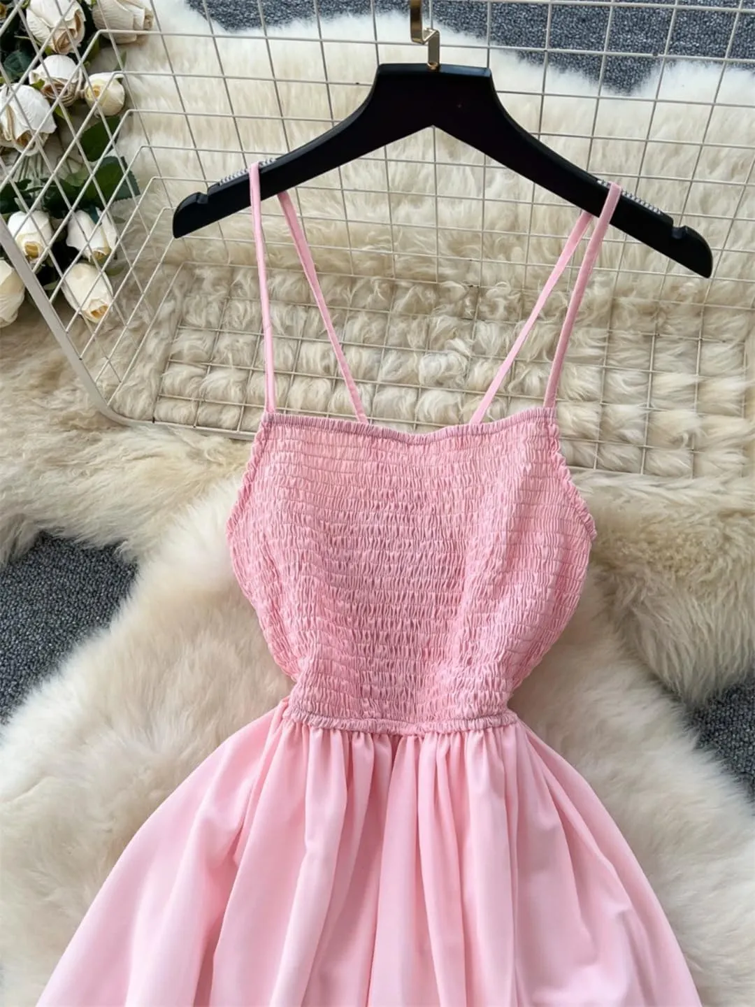 Women Holiday Beach Gradient Long Dress Spaghetti Strap Backless Dress Birthday Party Dresses