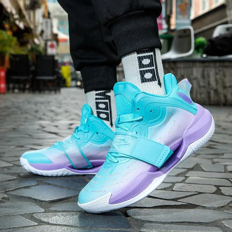 Women Men Basketball Shoes Breathable Anti Slip Wear Resistant Super Light Basketball Sneakers Outdoor Cushioning Workout Fashion Running Sneakers