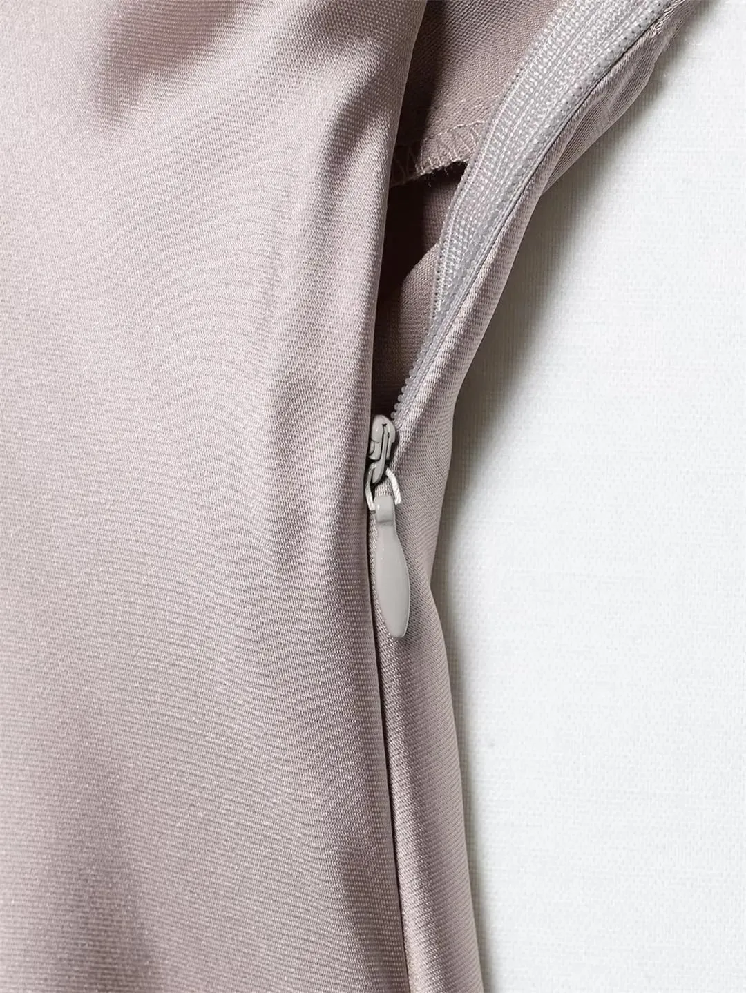 Women Solid Color Short Sleeve Satin Midi Dress Casual Slim V Neck Draped A-Line Dresses