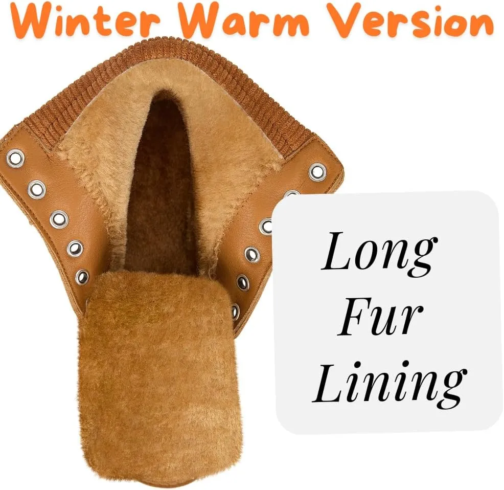 Women Winter Work Boots - Waterproof Hiking Outdoor Lightweight Construction Composite Comfortable Fur