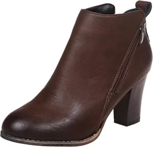 Womens Boots Ankle Heels Fall Boots for Women 2024 Low Heel Chunky Heel Combat Ankle Boot Lace up w/Side Zipper