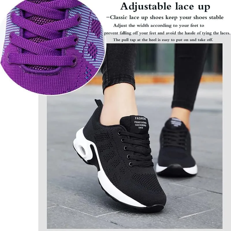 Women's Casual Sneakers – Lightweight,Breathable Non-Slip Walking Shoes for Work,Mesh Air Cushion Sneakers for Gym Workout Sports
