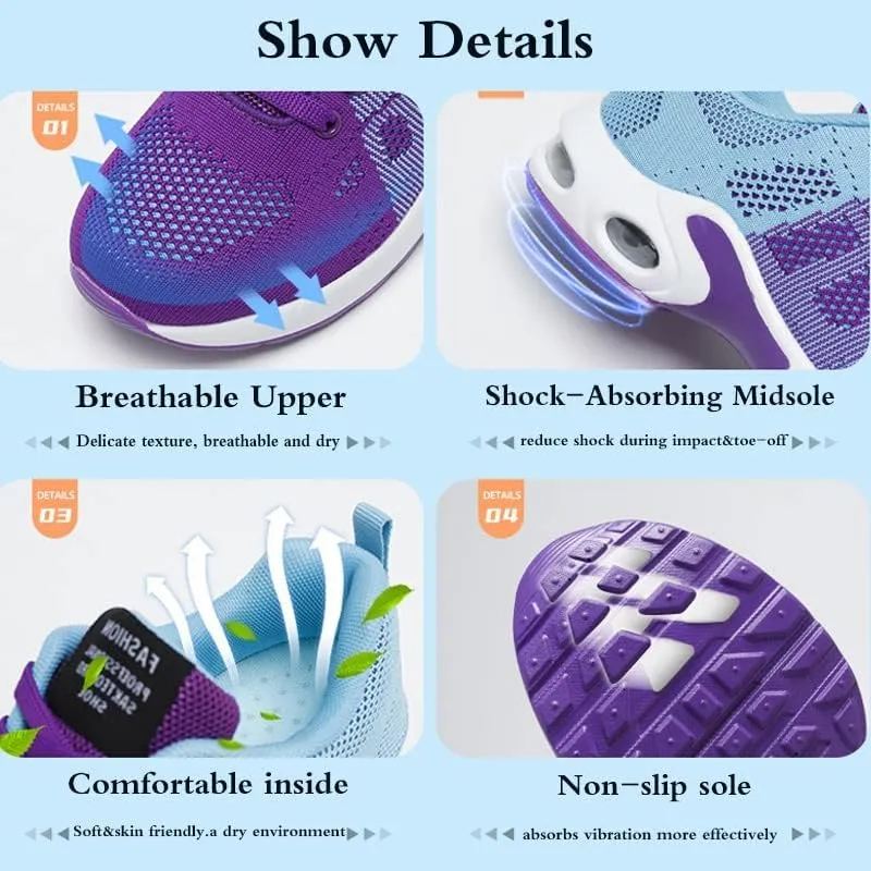 Women's Casual Sneakers – Lightweight,Breathable Non-Slip Walking Shoes for Work,Mesh Air Cushion Sneakers for Gym Workout Sports