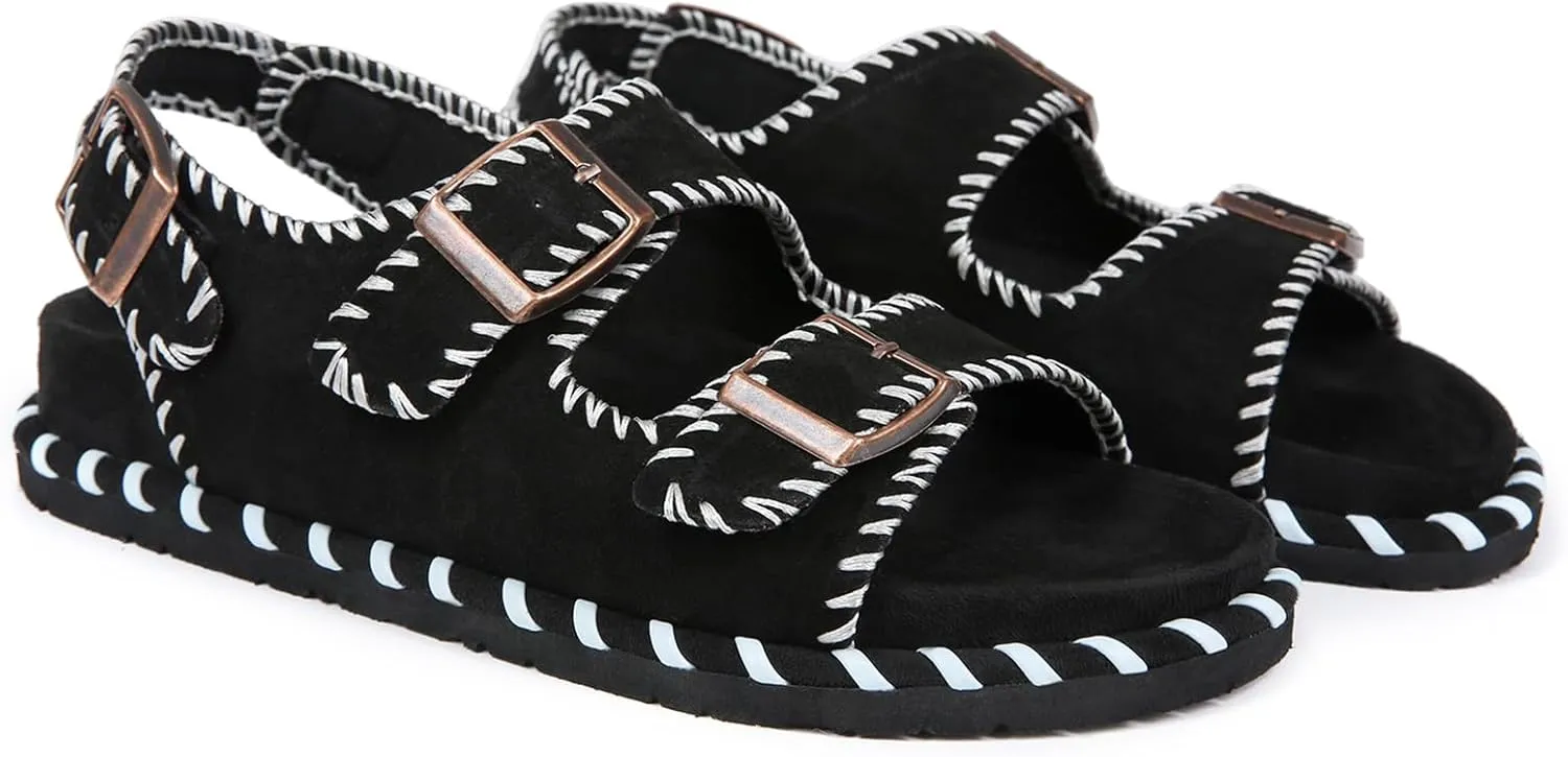 Women's Flat Sandals With Adjustable Straps, Casual Shoes for Women Boho Walking Sandals for Beach & Summer Wear