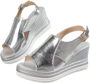 Women's Flatform Wedge Casual Sandal Fashion Buckle Cut Out Trendy Shoes Lounge Platform Sandals 2025 New