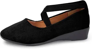 Women's Flats – Dressy & Casual Almond Toe Flat Shoes with Elastic Ankle Strap, Slip-On Ballet Flats for Special Occasions