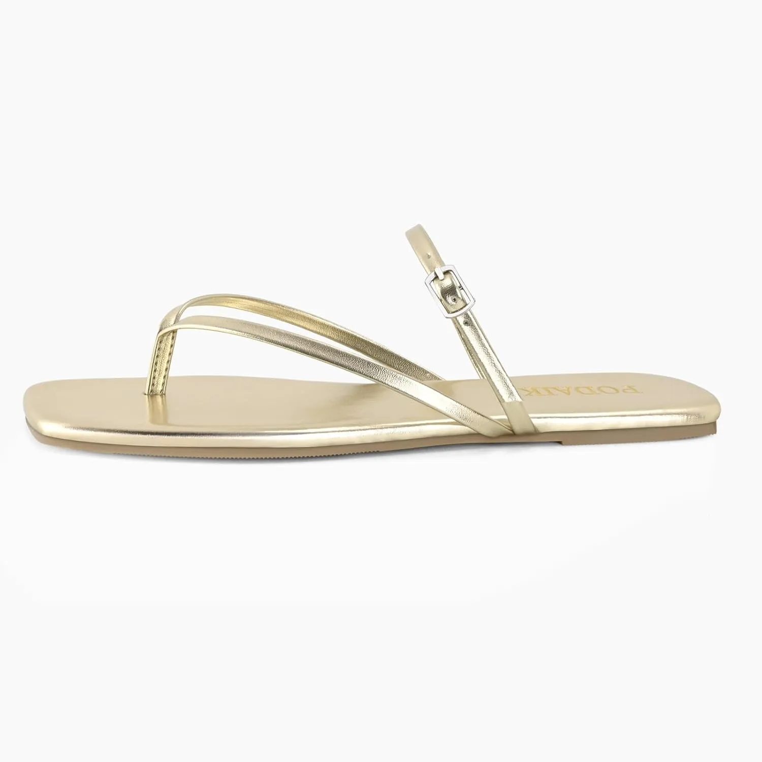 Women's Flip Flops Flat Sandals for Women Summer Beach Thong Fashion Square Toe Slip On Slides