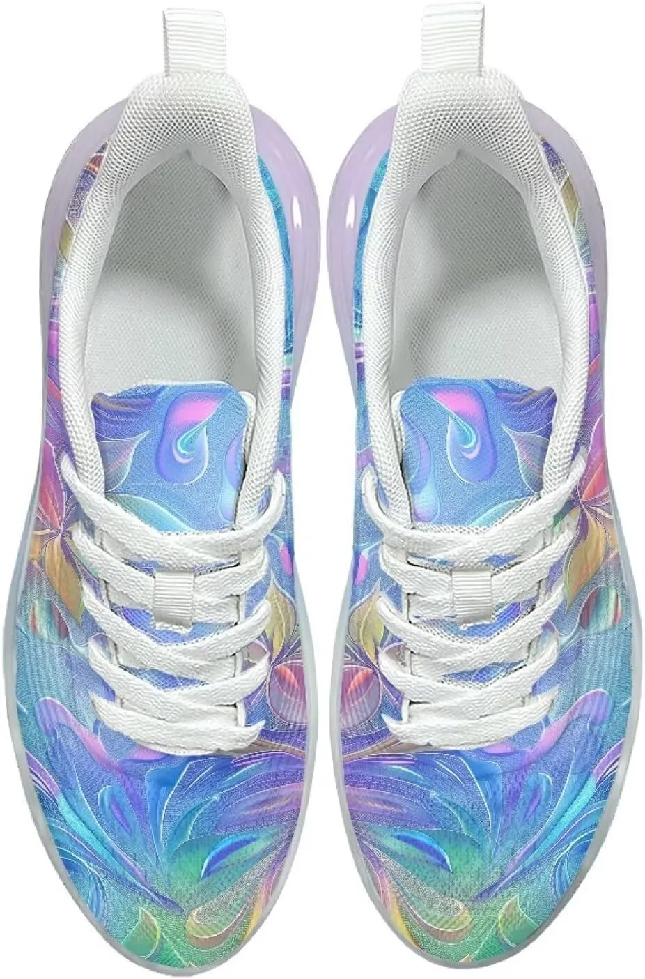 Women's Flower Sneakers Cozy Breathable Lightweight Non-Slip Air Cushion Outdoor Running Shoes for Women US 6-11
