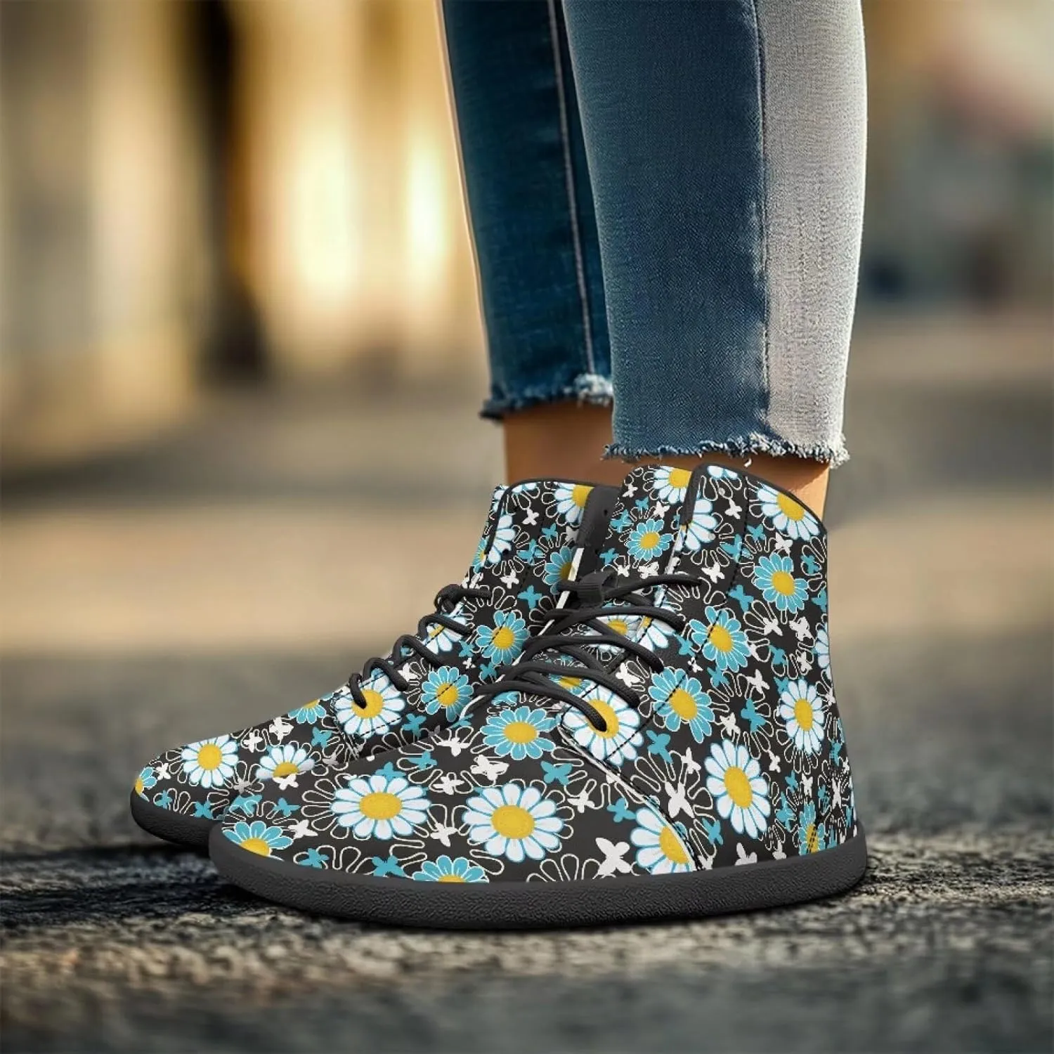 Women's High Top PU Leather Barefoot Shoes Wide Toe Box Fashion Sneakers Comfortable Casual Walking Shoes Lightweight Dress Shoes SizeUS 6-13.5