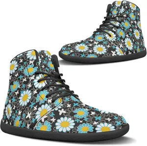 Women's High Top PU Leather Barefoot Shoes Wide Toe Box Fashion Sneakers Comfortable Casual Walking Shoes Lightweight Dress Shoes SizeUS 6-13.5