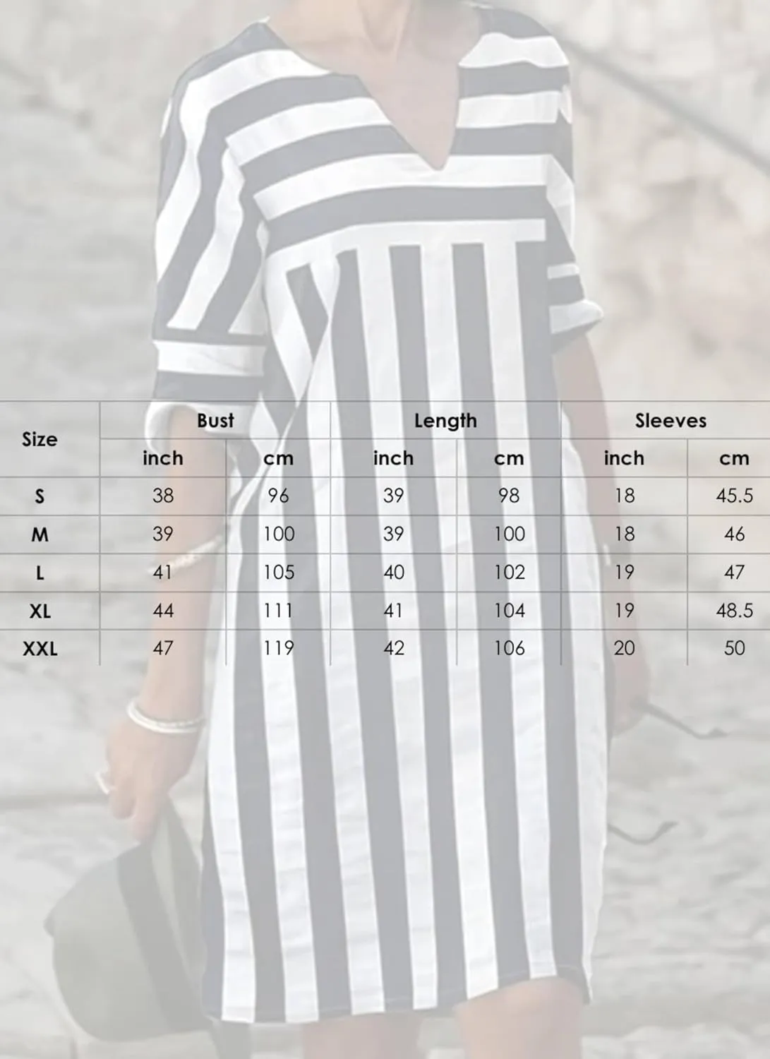 Womens Loose Fit Striped V Neck 3/4 Sleeve Mini Dress 2025 Summer Semi Casual Shift Daily Work Dress