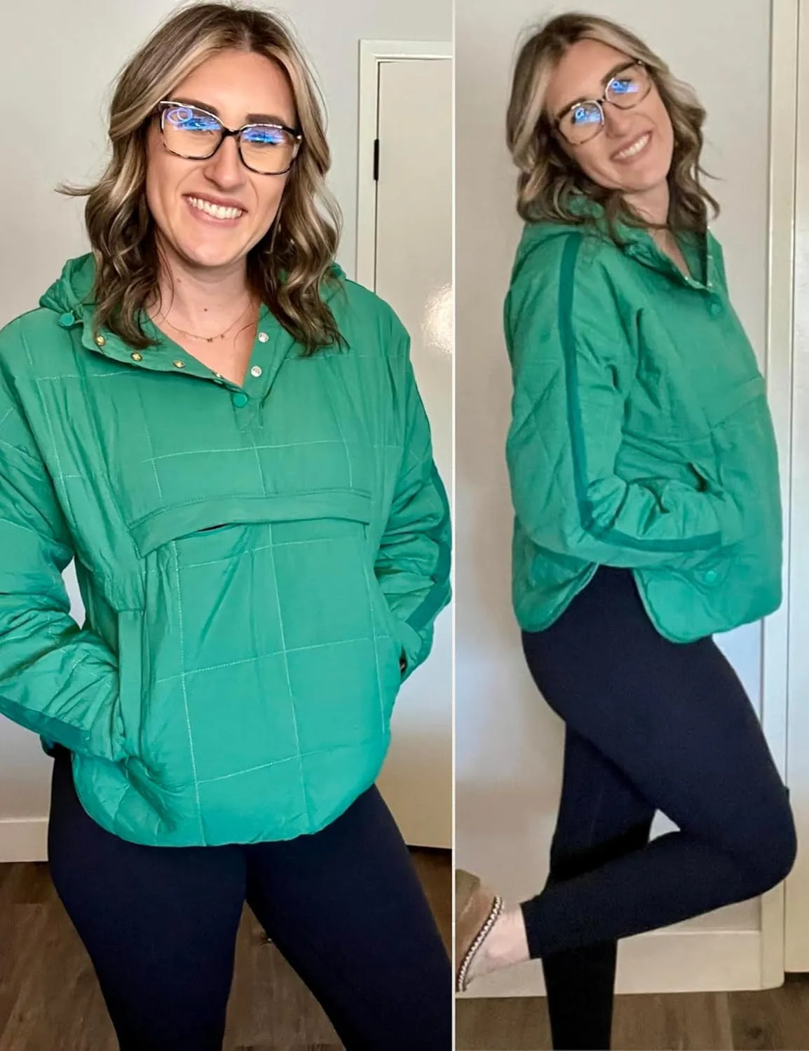 Women's Pullover Puffer Jacket Hooded Oversized Lightweight Quilted Jacket Winter Warm Padded Coat