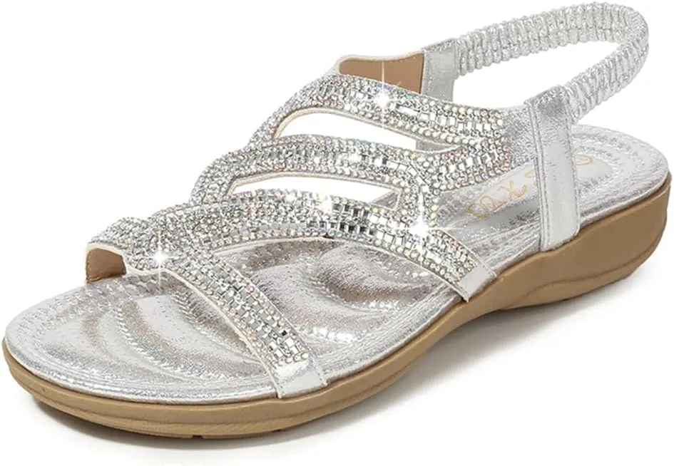 Womens Sandals Summer Dressy Flat Sandals Casual Comfortable Beach Bohemian Sandal Flat Shoes