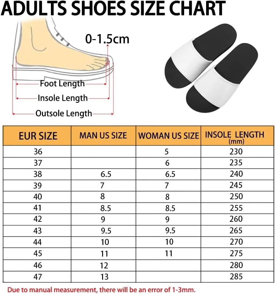 Womens Slide Sandals Fashion Flat Sandals Printed Summer Slippers Unisex Shower Slippers for Bedroom Bathroom