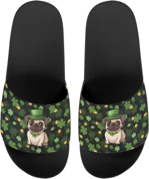 Womens Slide Sandals Fashion Flat Sandals Printed Summer Slippers Unisex Shower Slippers for Bedroom Bathroom