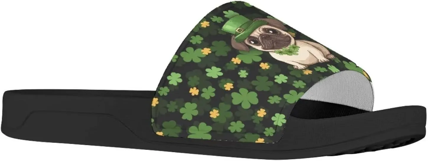 Womens Slide Sandals Fashion Flat Sandals Printed Summer Slippers Unisex Shower Slippers for Bedroom Bathroom
