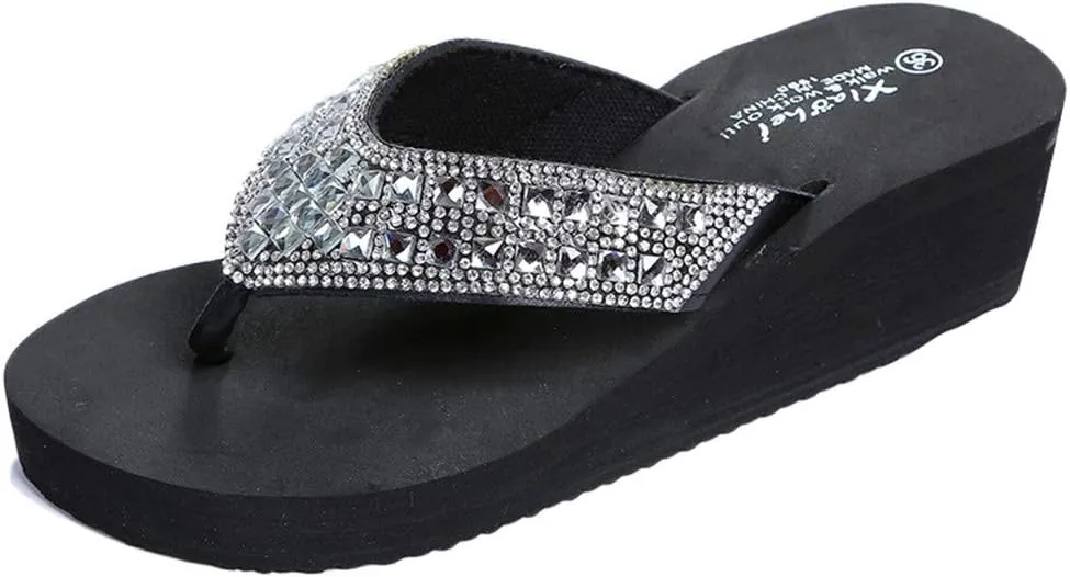 Womens Slip On Flip Flops Bow Beach Summer Gladiator Flat Cute Dressy Summer Sandals