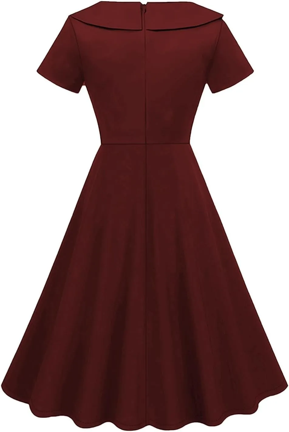 Women's Vintage 1950s Lapel Neck Short Sleeve Single Breasted Button Dress Elegant Going Out Party Midi Dresses