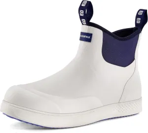 WOVENPAK Deck Boots for Men, Rain Boots Men, Waterproof Fishing Boots, Mens Deck Boots, Anti-slip Rubber Work Ankle Rain Boots Shoes for Outdoor Fishing, Boating, Size 6-13