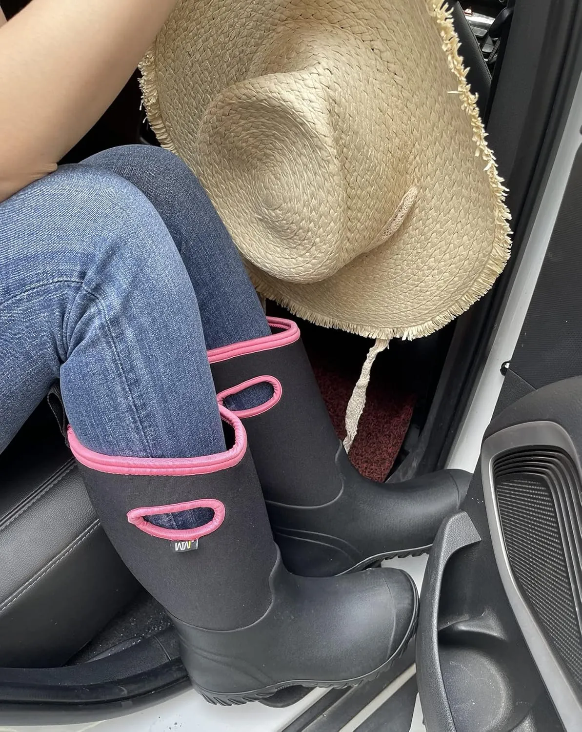 WTW Women's Rubber Rain Boots 100% Waterproof Insulated Neoprene Garden Mud Boots Outdoor Hunting Snow Boots for Women