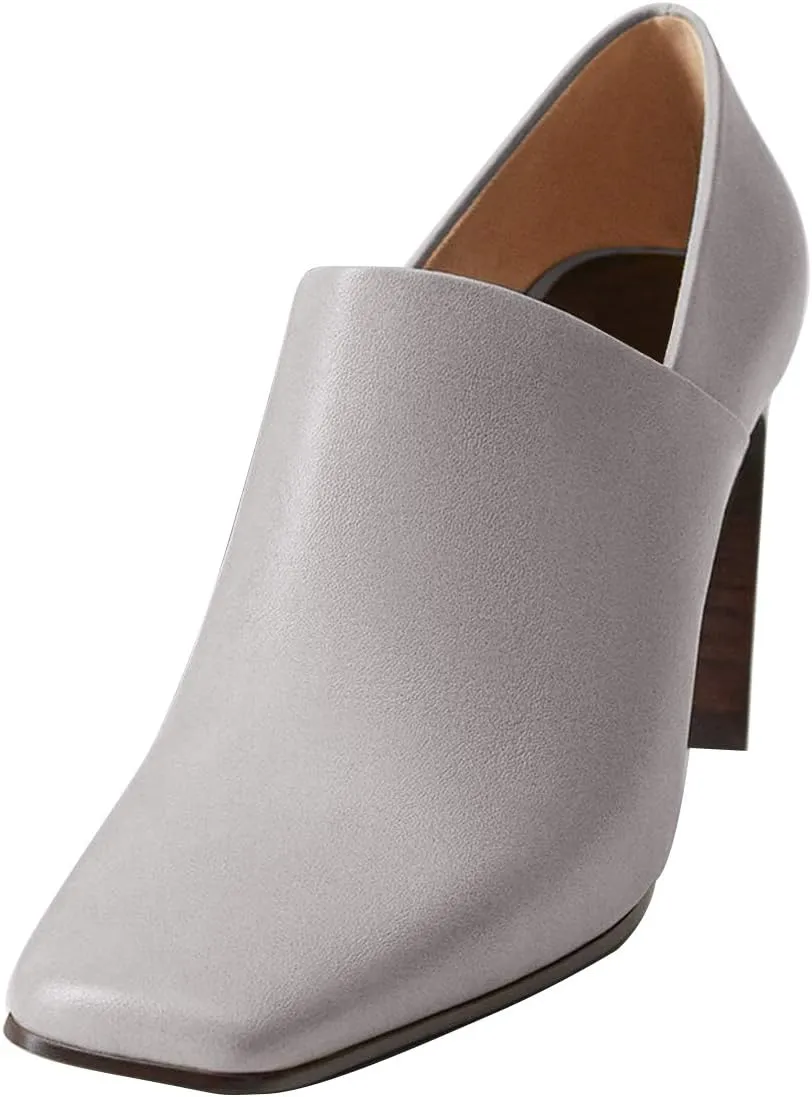 YDN Women Stylish High Heels Pumps Closed Square Toe Slip On Heeled Loafers Fashion Heel Prom Elegant Evening Party Dress Shoes