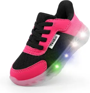 YESKIS Toddler Light Up Shoes Boys Girls Lightweight Breathable Mesh Non-Slip Running Sneakers for Toddler and Little Kid