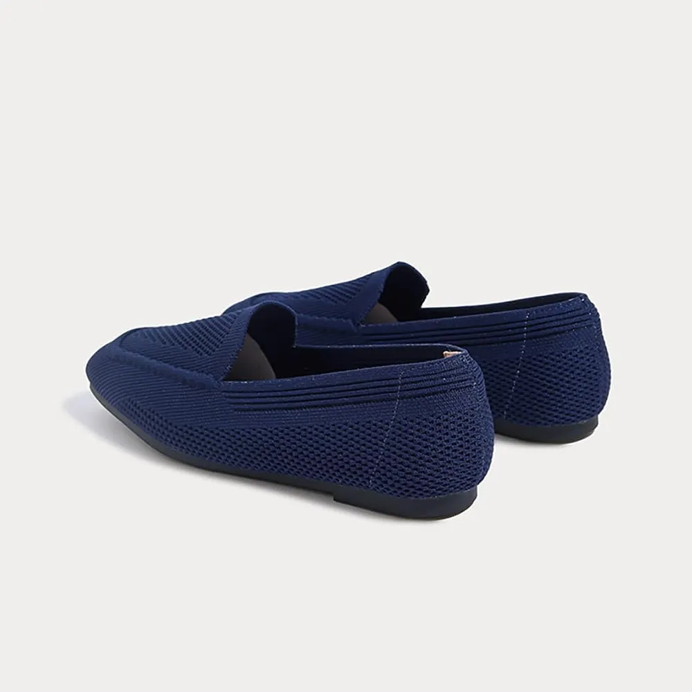 YING LAN Womens Knit Ballet Flats Shoes,Ladies Comfortable Square-Toe Dress Shoes Casual Slip On Soft Ballerina Walking Flats Shoes