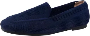 YING LAN Womens Knit Ballet Flats Shoes,Ladies Comfortable Square-Toe Dress Shoes Casual Slip On Soft Ballerina Walking Flats Shoes