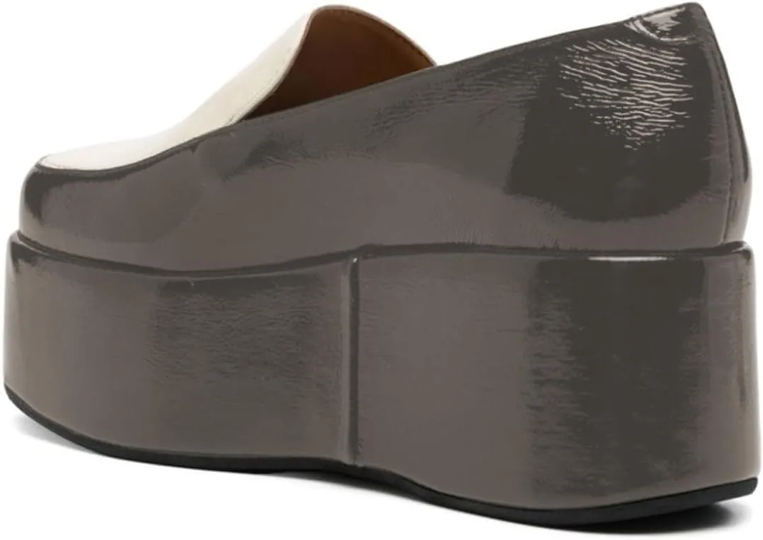Zszszsu Women's Platform Heeled Loafers Chic Round Toe Wedge Heels Slip On Dressy Comfy Dress Shoes for Party Wedding Formal Outfit Size 4-16 US