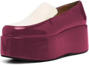 Zszszsu Women's Platform Heeled Loafers Chic Round Toe Wedge Heels Slip On Dressy Comfy Dress Shoes for Party Wedding Formal Outfit Size 4-16 US