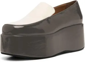 Zszszsu Women's Platform Heeled Loafers Chic Round Toe Wedge Heels Slip On Dressy Comfy Dress Shoes for Party Wedding Formal Outfit Size 4-16 US