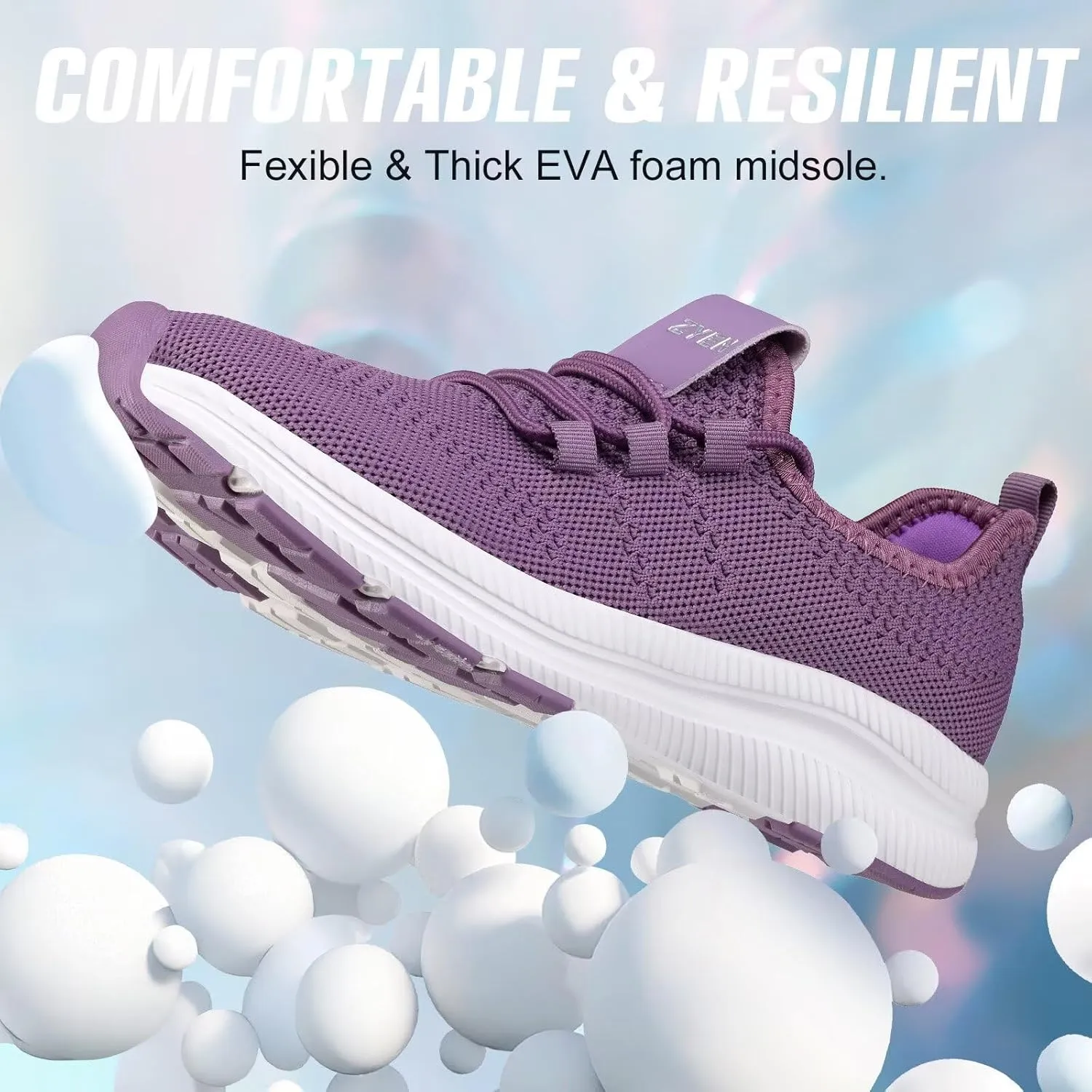 ZYEN Wide Toe Box Shoes Women Non-Slip Ultra Light Running Sneakers Extra Wide Feet Arch Support Walking Shoes Tennis Diabetes Breathable Gym Workouts 6-12